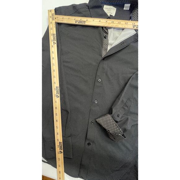 Men’s Medium Construct Shirt, black with white Polka Dots - Picture 6 of 8